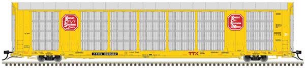 Atlas 20005669 Gunderson Multi-Max Enclosed Auto Rack - Kansas City Southern TTX #696018 (yellow, silver, red; Red TTX Logo) HO Scale