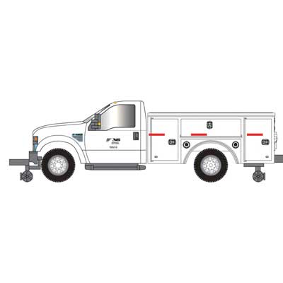 Atlas 30000170 2008 Ford(R) F-350 Hi-Rail Pickup Truck - Assembled -- Norfolk Southern (white, black) HO Scale