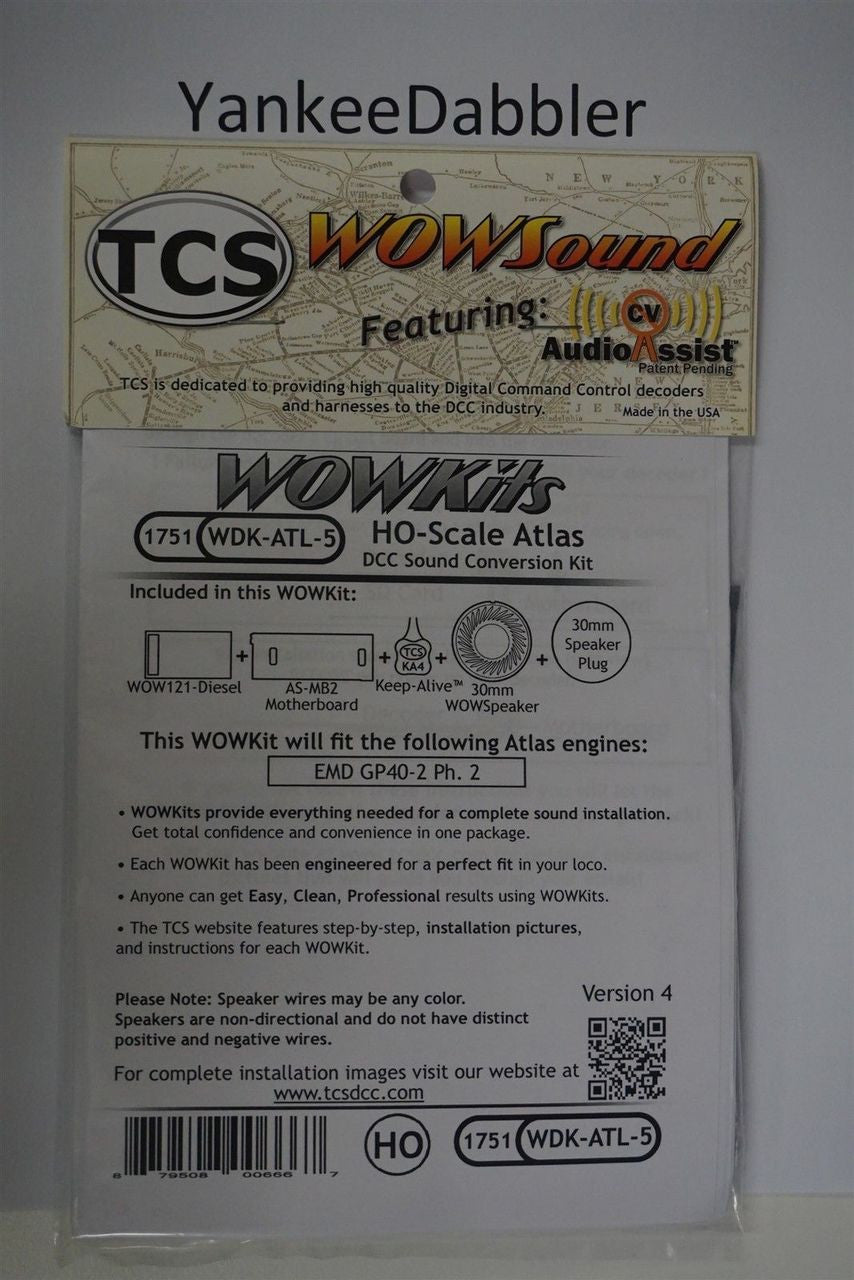 1751 TCS TRAIN CONTROL SYSTEM /  ATLAS {WOW WDK-ATL-5}- DIESEL Version 4 CONVERSION KIT - HO Scale  YANKEEDABBLER PART # 745-1751