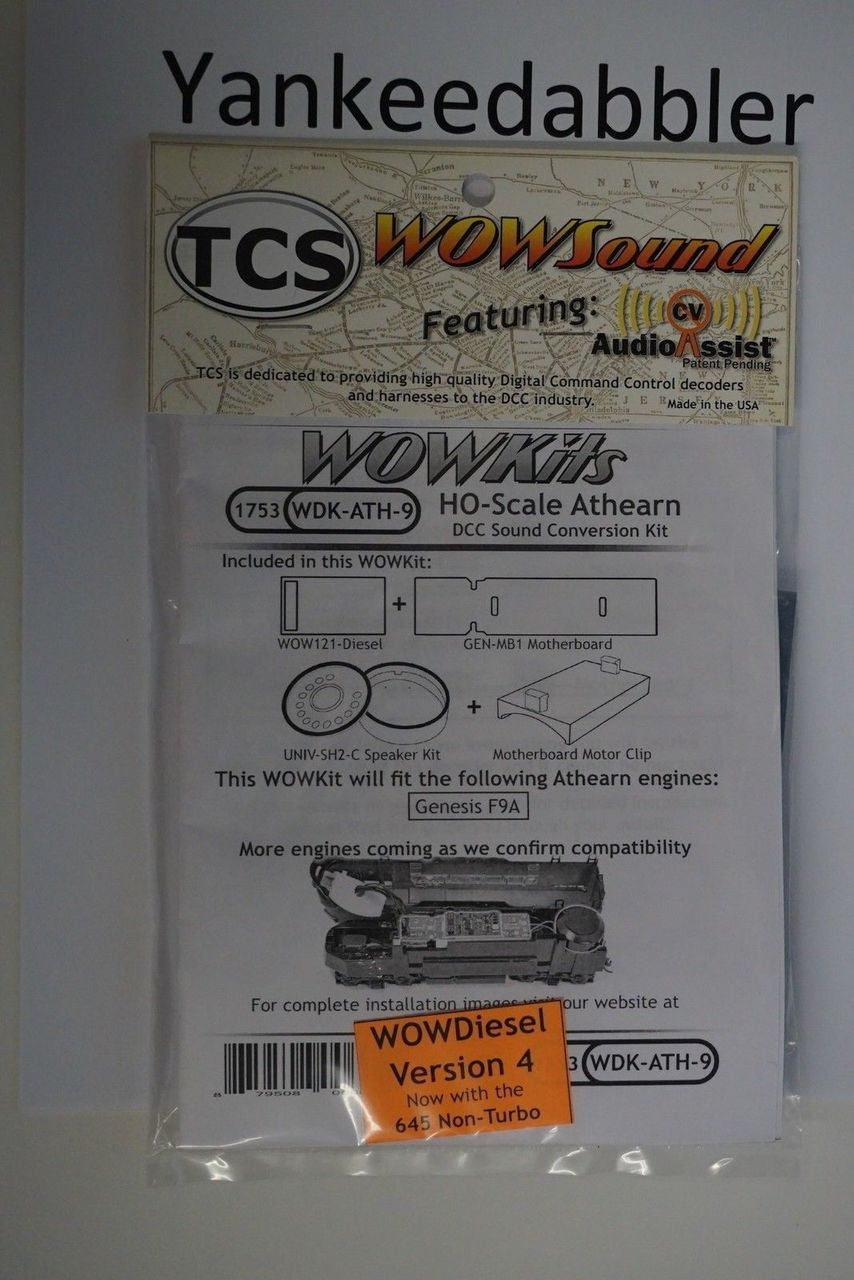 1753 TCS TRAIN CONTROL SYSTEM /  Athern {WOW WDK-ATH-9} DIESEL Version 4 CONVERSION KIT - HO Scale  YankeeDabbler Part # 745-1753