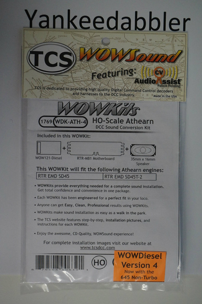 1769 TCS Train Control Systems /  WDK-ATH-4 DCC WOW Sound Cnvrsn (SCALE=HO) Part # 745-1769