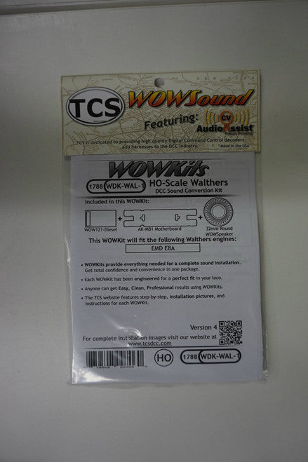 1788 TCS TRAIN CONTOL SYSTEMS / WALTHERS WDK-WAL-1 WOW DIESEL Version 4 CONVERSION KIT - HO Scale  YankeeDabbler Part # 745-1788