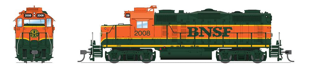 BLI 7473 GP20 BNSF #2008, Heritage I Scheme Paragon 4 w/Sound & DCC HO Scale Broadway Limited