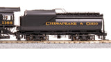 BLI 7593 K-2 Mikado 2-8-2 C&O Chesapeake & Ohio #1196, 16-VC Tender DCC & Sound HO Scale