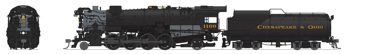 BLI 7597 K-2 Mikado 2-8-2 C&O Chesapeake & Ohio #1182, 12-VC Tender DCC & Sound HO Scale