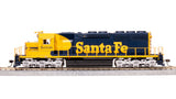 BLI 7630 EMD SD40, ATSF 5006, BLUE/YELLOW WARBONNET Paragon 4 w/Sound & DCC HO Scale Broadway Limited