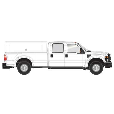 ATLAS 35000001 Ford(R) F-350 Crew-Cab Pickup Truck - Assembled White with Utility Cap HO Scale