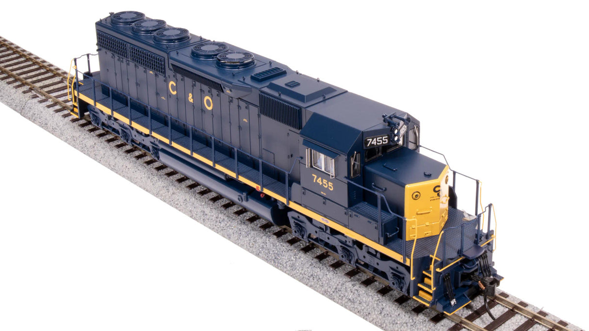 BLI 7632 EMD SD40, C&O 7455, BLUE W/ YELLOW Paragon 4 w/Sound & DCC HO Scale Broadway Limited