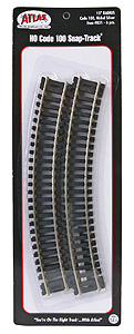 831 Atlas / 15” Radius Snap-Track® (6 pcs.) Code 100  HO Scale