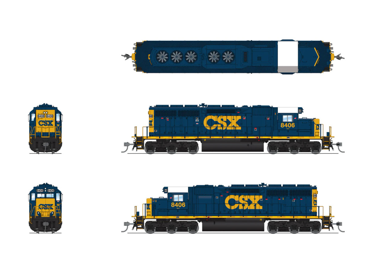 BLI 7641 EMD SD40, CSX 8413, YN3 SCHEME Paragon 4 w/Sound & DCC HO Scale Broadway Limited