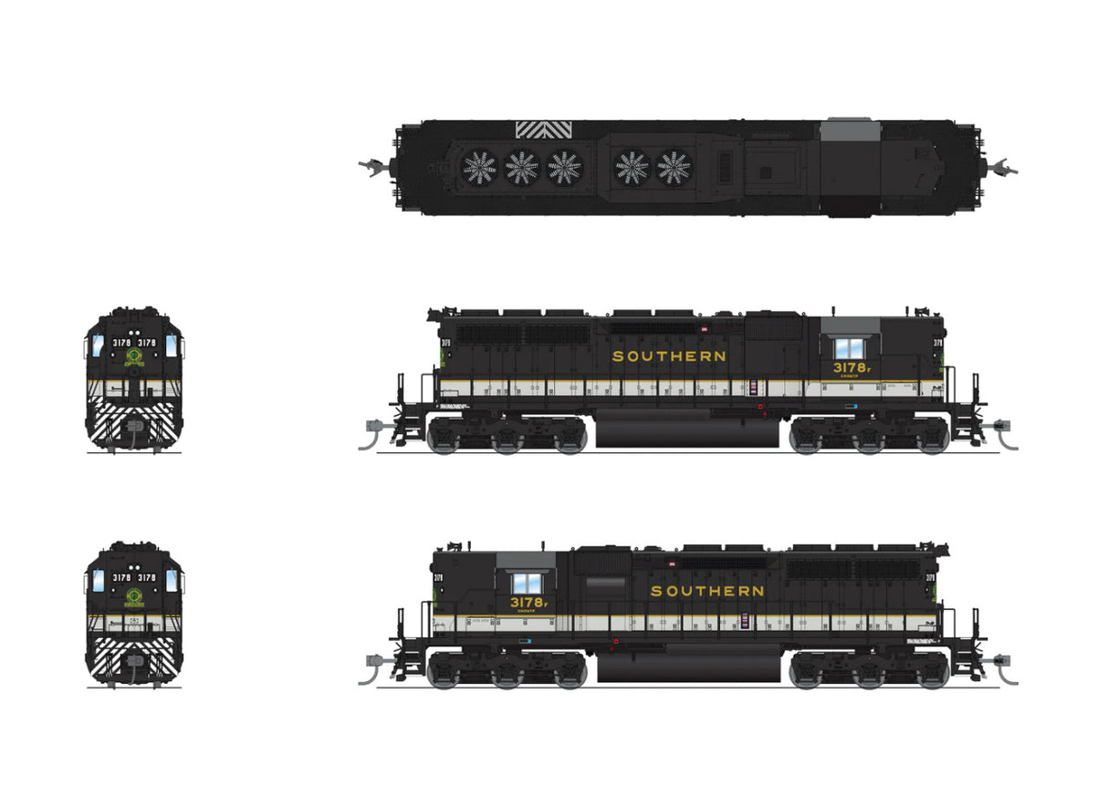 BLI 7644 EMD SD40, SOU 3178, TUXEDO SCHEME Paragon 4 w/Sound & DCC HO Scale Broadway Limited