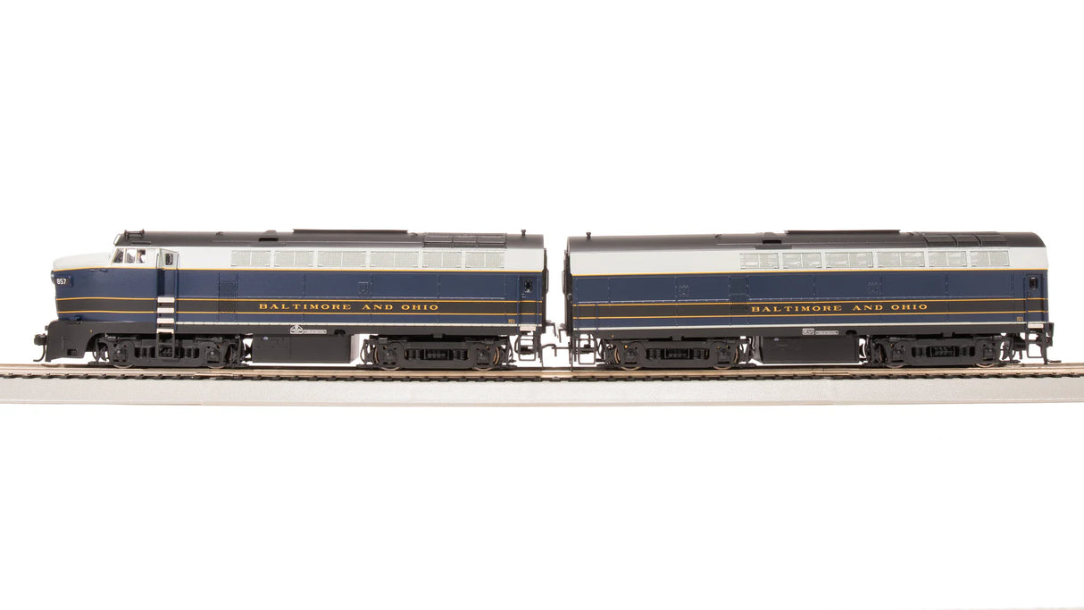 BLI 7694 RF-16 SHARKNOSE AB, B&O Baltimore & Ohio 857A & 857X, PARAGON4 SOUND & DCC HO Scale Broadway Limited
