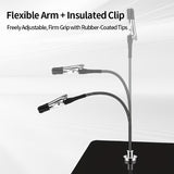 Flexible Magnetic Base Crocodile Clip Kit | Soft Tip Model Painting Welding Fixation Clips, Adjustable Tool Holder for Crafts, Modeling & Desk Work, Metal Magnetic Universal Swivel Clip Arm Kit-Multi-Use Clips for Stability, Alligator Clip ALL Scale