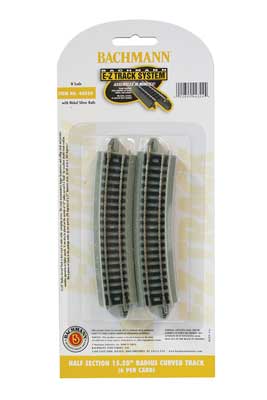 Bachmann 44824 N Scale E-Z Track Half Section 15.5" Radius Curve - Package of 6