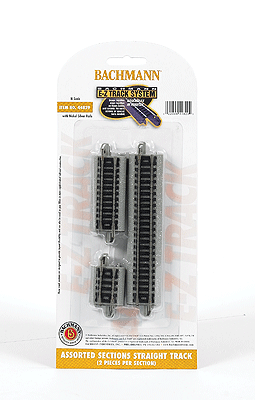 Bachmann 44829 N Scale E-Z Track Assorted Short Sections (Straight) - Package of 6