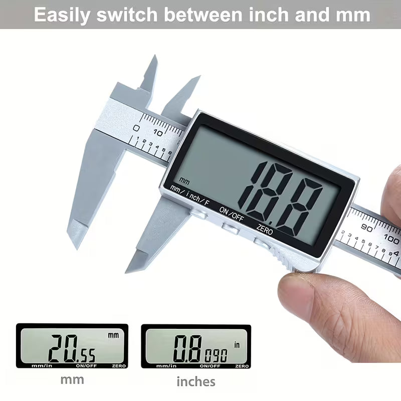 0-6"/150mm Digital Caliper, Scale Caliper Precision Measuring Tool, Vernier Caliper with Display, Inch/Millimeter Conversion ALL Scale