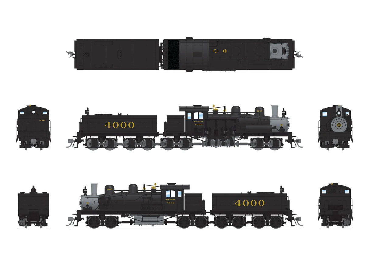 BLI 7815 Class D 4-truck Shay, SOU #4001, In-Service Paint, Paragon4 Sound/DC/DCC, Smoke, HO Scale