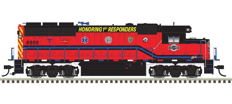 ATLAS 40005286 EMD GP40 Port Harbor #8955 (1st Responders, red, white, blue, black) DCC & Sound N Scale