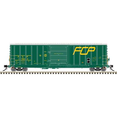 Atlas 20007540 CNCF 5000 50' Boxcar - Ready to Run - Master(R) -- Ferrocarril del Pacifico #17604 (green, yellow) HO Scale