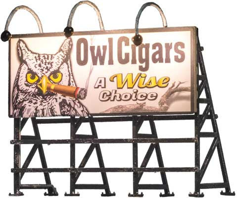 billboard tobacco Woodland Scenics JP5795 HO Just Plug Wise Tobacco Co Billboard