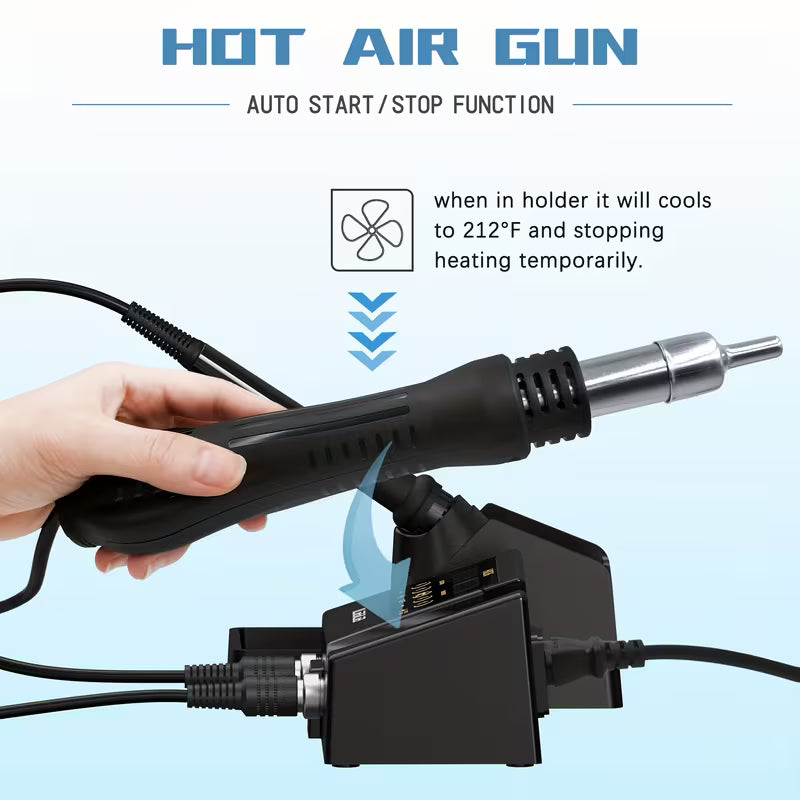 600W 2-in-1 Digital Soldering Station - Temperature Adjustable Soldering Iron And Hot Air Gun for PCB IC Rework Repair - Advanced Soldering Tools for Electronics Hobbyists And Professionals ALL Scale