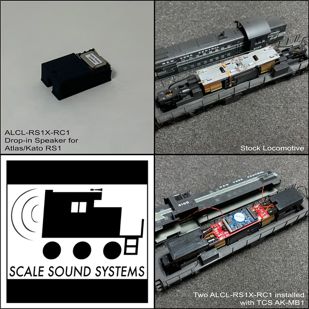 Scale Sound Systems ALCL-RS1X+RS1X Atlas Classic (Kato) RS1 Dual Speakers HO Scale ALCL-RS1X+RS1X