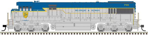 Atlas 10003911 GE U30C Phase I Delaware & Hudson #701 (Lightning Stripe, blue, gray, yellow) Gold - DCC & Sound HO Scale