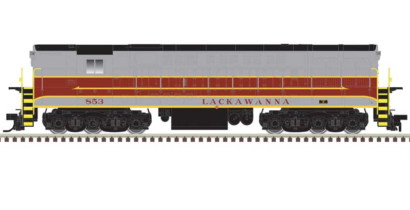 Atlas 10004129 FM H-24-66 Phase 1A Trainmaster DL&W Delaware, Lackawanna & Western #853 (gray, maroon, yellow) DCC & Sound HO Scale