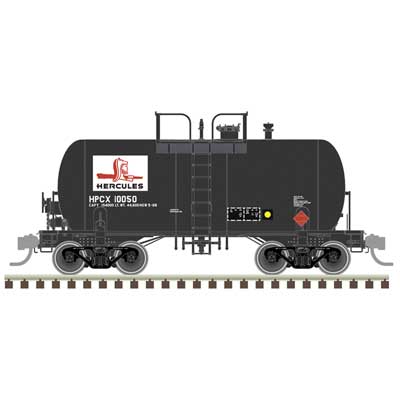 Atlas 20007800 10,000-Gallon Beer Can Tank Car - Ready to Run - Master(R) -- Hercules HPCX #100052 (black, white, red) HO Scale