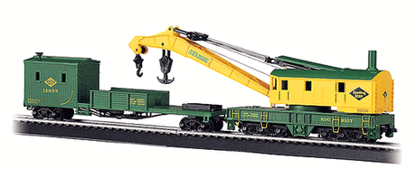 Bachmann 16110 250-Ton Crane Car & Boom Tender RDG Reading (Green, yellow) HO Scale