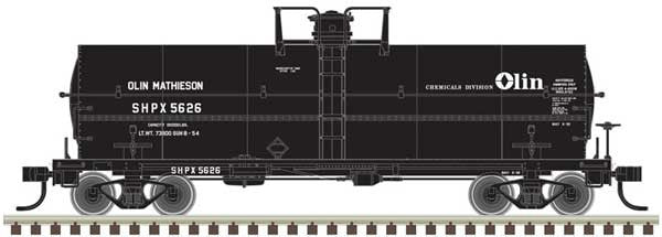 ATLAS 50003749 11,000-Gallon Tank Car - Olin Chemicals Division SHPX #5644 (black, white) N Scale