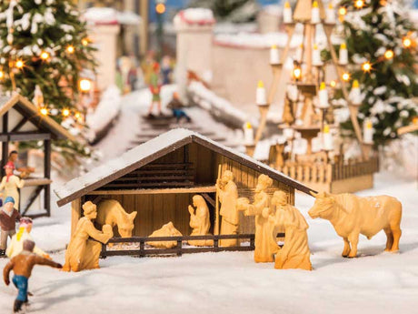 Image for 528-14394 Nativity Scene Wood/Figs