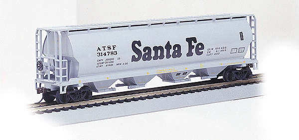 Bachmann {19102} Cylindrical Grain Hopper ATSF Santa Fe #314783 (Scale=HO) Part#160-19102
