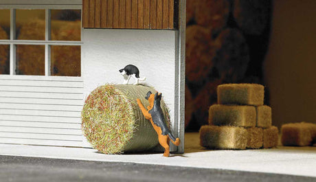 Image for 189-7920 Dog Chasing Cat on Hay Bl