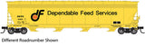 Atlas 20003565 ACF 5701 Centerflow Grain Hopper - Dependable Feeds #1031 (yellow, black, red)  HO Scale