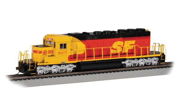 Bachmann 67206 / EMD SD40-2 - Sound & DCC Santa Fe #5077 (SPSF Merger Scheme; red, yellow, black) HO Scale