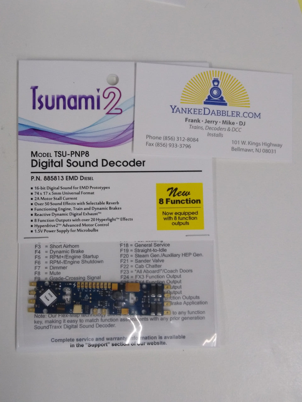 Soundtraxx 885813 Tsunami 2 Diesel EMD Set, 8-Function, Plug and Play TSU-PNP (2 Amp) Digital Sound Decoders   (Scale=HO) replaces 885013