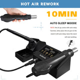 600W 2-in-1 Digital Soldering Station - Temperature Adjustable Soldering Iron And Hot Air Gun for PCB IC Rework Repair - Advanced Soldering Tools for Electronics Hobbyists And Professionals ALL Scale