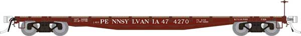 Rapido 138012 Class F30A 50' Flatcar Pennsylvania Railroad (1950s, Tuscan) #474904 HO Scale
