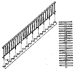 Image for 300-5176 Modern cast stairway set