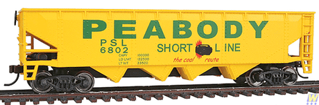 Walthers Trainline 931-1658 40' Offset Quad Hop PSL- PEABODY Short Line #6802 HO Scale
