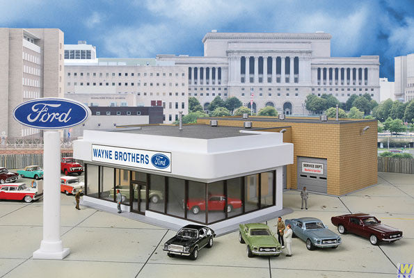 Walthers 933-3483 Wayne Bros Ford Dealership  (Scale=HO) Cornerstone Part#933-3483