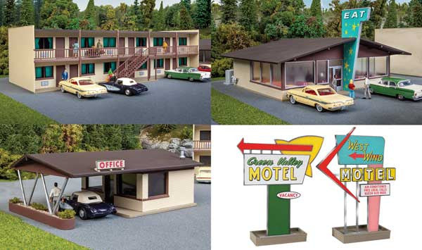 Walthers 933-3487 Vintage Motor Hotel with Office and Restaurant HO Scale