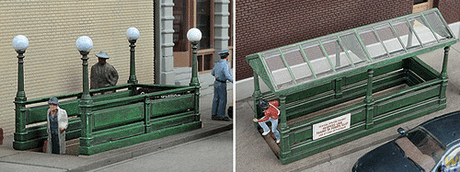 Walthers 933-3762 Subway Entrance - Kit - Builds 2 Complete Models (Scale=HO) Cornerstone Part#933-3762