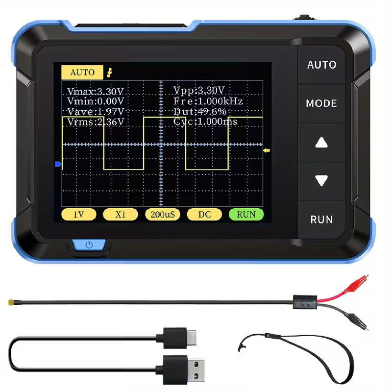 Portable Mini Oscilloscope with a Bandwidth of 200Khz And a Sampling Rate of 2.5Ms/S ALL Scale