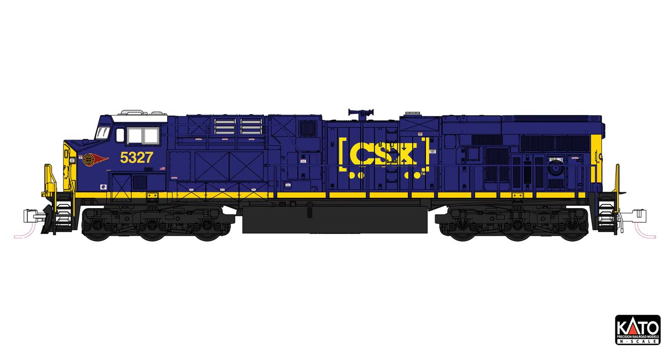 Kato 176-8962 GE ES44AC GEVO - Standard DC -- CSX #5327 (blue