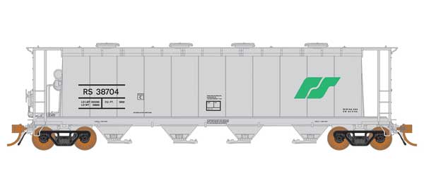 Rapido 127022 NSC 3800 Cylindrical Covered Hopper Roberval & Saguenay  (gray, green) #38714 HO Scale