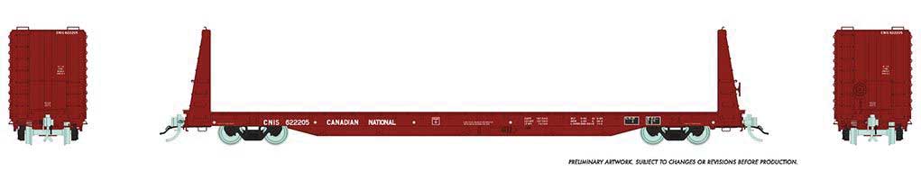 Rapido 147004 Marine Industries Bulkhead Flatcar CP Canadian Pacific (International Scheme, Mineral Brown) #621012 HO Scale