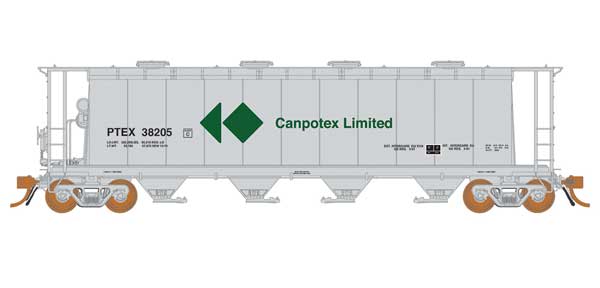 Rapido 127019 NSC 3800 Cylindrical Covered Hopper Canpotex PETX  (gray, green) #38267 HO Scale