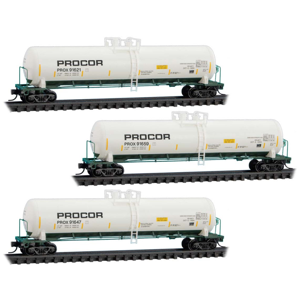 Micro-Trains 983 00 234 53' General Service Tank Cars - Procor 3-Car Runner Pack N Scale